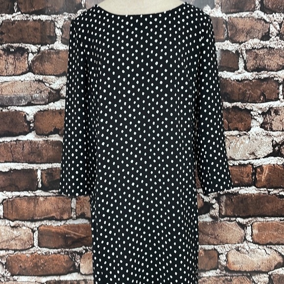 Lands' End Dress Polka Dot Black White Knee Length Size 10 - Picture 3 of 10